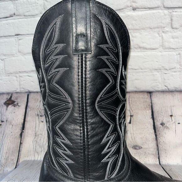 ✅SOLD✅ Laredo Western Birchwood Black Leather Cowboy Boots Size 10.5 - Picture 16 of 17